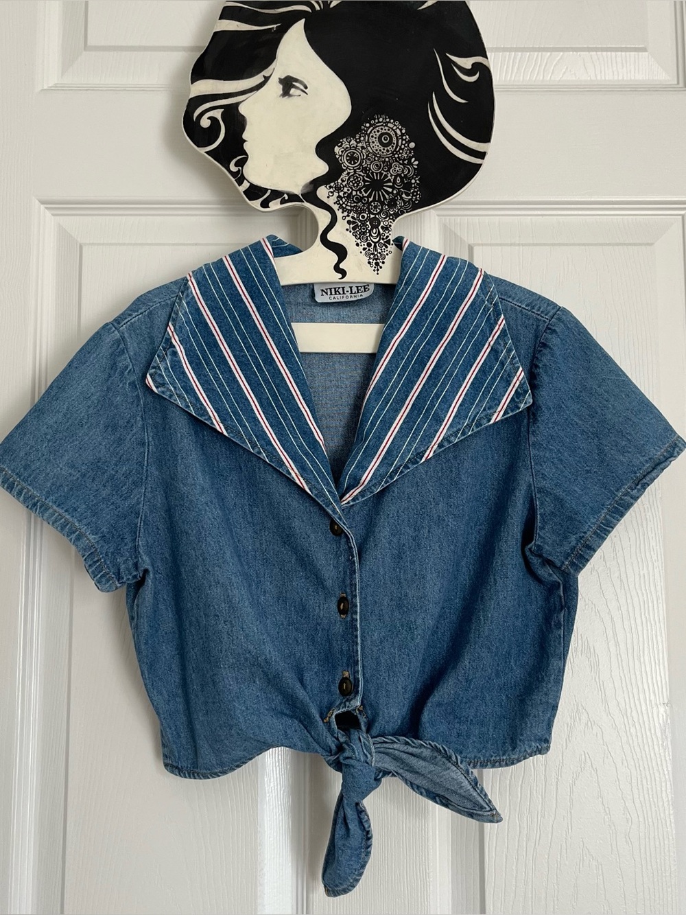 Niki-Lee Denim Sailor Top